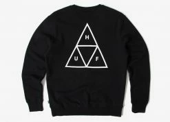 Clothing HUF Essentials Triple Triangle Crewneck Sweatshirt - Black