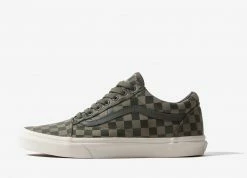 Vans Old Skool 'High Density Checkerboard' Shoes - Olive/Check