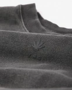Afends Cadet Hemp Dropped Shoulder Sweatshirt - Stone Black