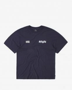 Afends Max Relax Hemp Retro Fit T Shirt - Navy