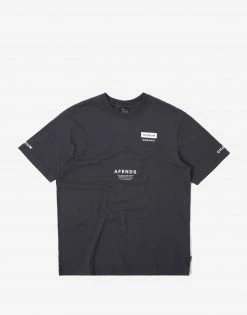 Afends Maximum Unisex Organic Retro Fit T Shirt - Charcoal