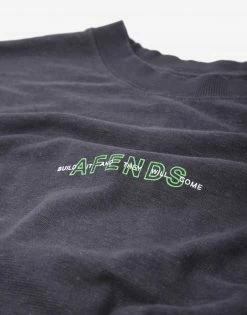 Afends Overlay Hemp Retro Fit T Shirt - Charcoal New Arrivals