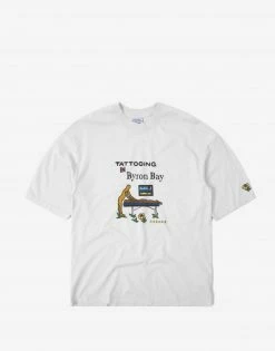 Afends Tattooing Recycled Oversized T Shirt - Off White