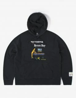 Afends Tattooing Recycled Pull On Hood - Faded Black