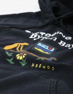 Afends Tattooing Recycled Pull On Hood - Faded Black