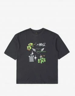 Afends Women's Choose Your Weapon Hemp Oversized T Shirt - Charcoal Clothing