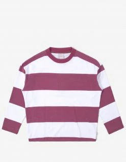 Clothing Afends Women's Dakota Stripe Weighted Long Sleeve T Shirt - Watermelon