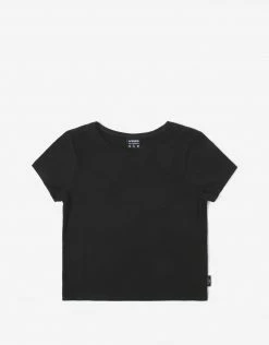 Afends Women's Faith Hemp Rib Fitted Tee - Black Clothing
