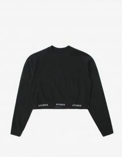 Afends Women's Homebase Hemp Elastic Hemband Crewneck - Black New Arrivals