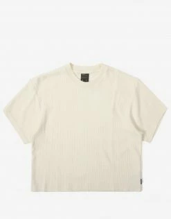 Afends Women's Jasper Oversized Waffle T Shirt - Cream Clothing