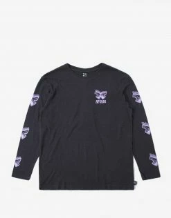 Afends Women's Pink Noise Hemp Long Sleeve Tee - Charcoal New Arrivals