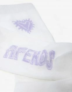 Afends Women's Pink Noise Hemp Socks - Off White New Arrivals