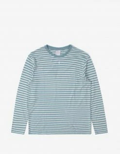 Afends Women's Saxe Hemp Stripe Oversized T Shirt - Marine