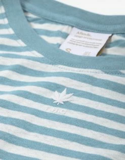 Afends Women's Saxe Hemp Stripe Oversized T Shirt - Marine