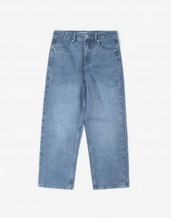 Afends Women's Shelby Hemp High Waist Wide Leg Jean - Stone Blue Clothing