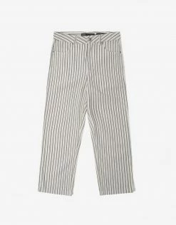 Afends Women's Shelby Hemp Stripe Twill Wide Leg Pant - Cream Clothing