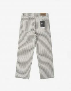 Afends Women's Shelby Hemp Stripe Twill Wide Leg Pant - Cream Clothing