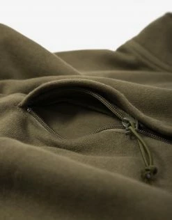 Brixton Alton 1/4 Zip Mock Neck Sweatshirt - Military Olive/Caramel