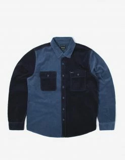 Brixton Bowery Corduroy LS Flannel - Joe Blue/Navy