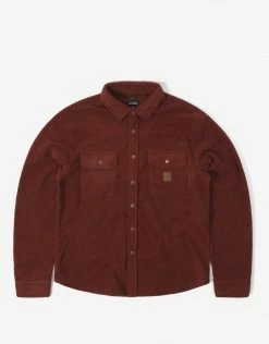 Brixton Bowery Fleece Flannel Shirt - Dark Brick