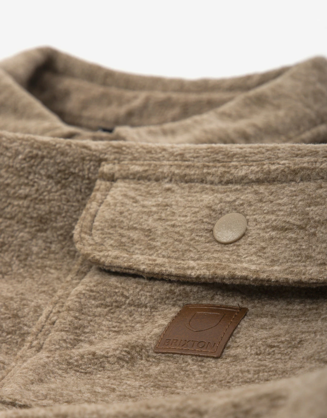 Brixton Bowery Long Sleeve Fleece Shirt - Oatmeal 2 Brixton Bowery Long Sleeve Fleece Shirt - Oatmeal