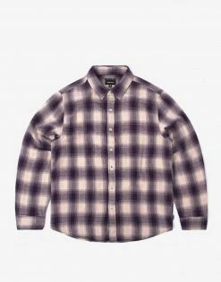 Brixton Bowery SW LS Flannel - Purple/Beige Clothing