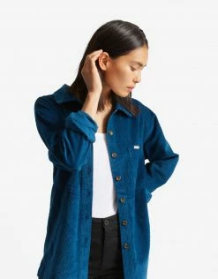 Brixton Women's Bowery Tunic Overshirt - Marine Blue Clothing