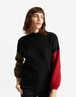 Brixton Women's Burning Up Sweater - Military Olive/Chili Pepper