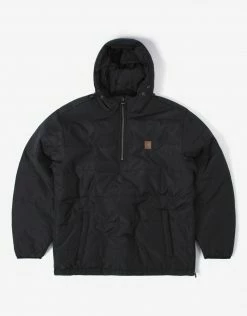 Brixton Cass 1/2 Zip Hooded Puffer Jacket - Black