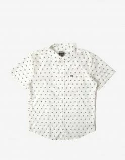 Brixton Charter Print Short Sleeve Woven Shirt - Off White/Charcoal