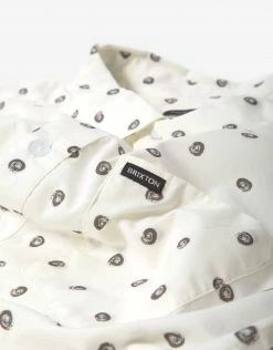 Brixton Charter Print Short Sleeve Woven Shirt - Off White/Charcoal