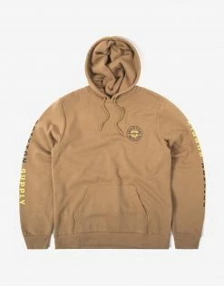 Brixton Crest Hoody - Mojave/Deep Brown/Limelight