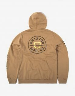 Brixton Crest Hoody - Mojave/Deep Brown/Limelight