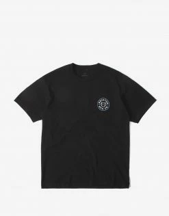 Brixton Crest II T Shirt - Black/Marine Blue
