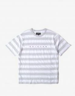 Brixton Hilt Cantor Knit T Shirt - Ash/White