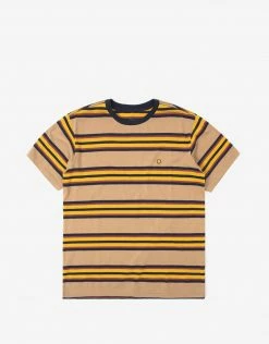 Brixton Hilt Shield SS Knit - Off White/Navy/Medal Bronze