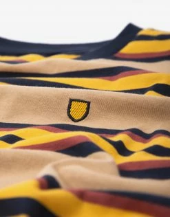 Brixton Hilt Shield SS Knit - Off White/Navy/Medal Bronze