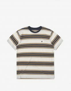 Brixton Hilt Shield SS Knit - Tan/Golden Glow/Navy