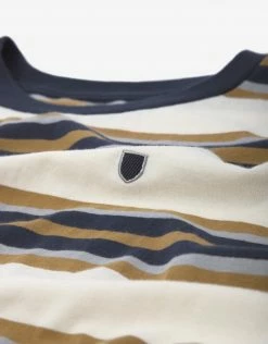 Brixton Hilt Shield SS Knit - Tan/Golden Glow/Navy