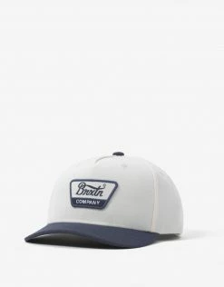 Brixton Linwood C MP Snapback Cap - Off White/Navy