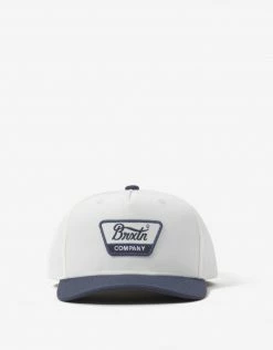Brixton Linwood C MP Snapback Cap - Off White/Navy