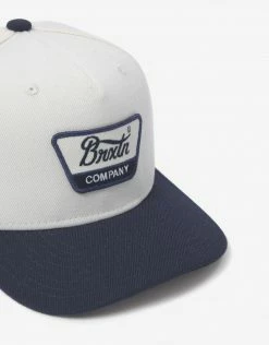 Brixton Linwood C MP Snapback Cap - Off White/Navy