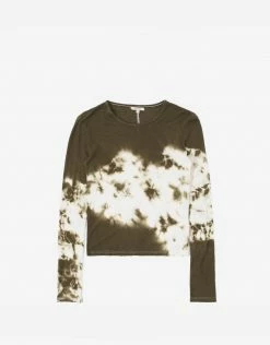 Brixton Women's Montauk Long Sleeve T Shirt - Military Olive Clothing