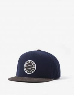 Brixton Oath III Snapback Cap - Navy/Deep Brown