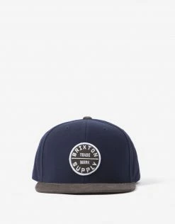 Brixton Oath III Snapback Cap - Navy/Deep Brown
