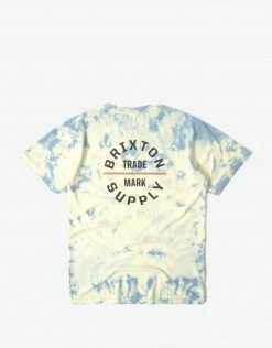 Brixton Oath V T Shirt - Yellow Tie Dye