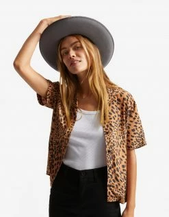 Clothing Brixton Women's Ryder Short Sleeve Woven Shirt - Leopard