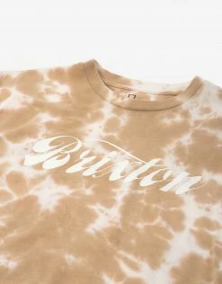 Brixton Women's Script Short Sleeve Skimmer T-Shirt- Lion/Off White Cloud Wash