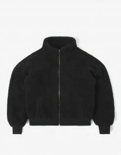 Brixton Women's Utopia Sherpa Bomber Jacket - Black Clothing