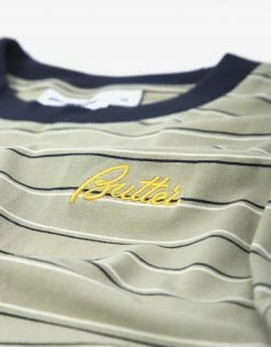 Butter Goods Cliff Stripe T Shirt - Sage